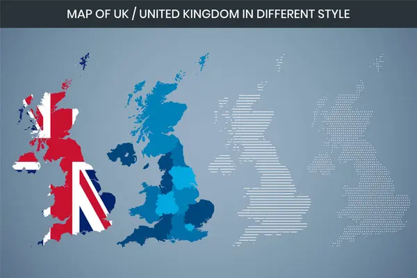 Birleşik Krallık Haritası Renkli Bilgisel Şablon Premium Kalite Yüksek Çözünürlük 300DPI