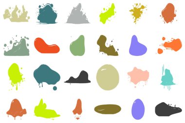 Renkli Organik Damlalar & Düzensiz Şekiller Kusursuz Soyut Desen Silüetleri v8