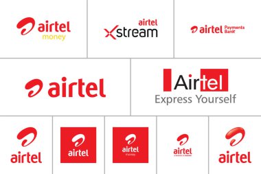 Airtel SIM Şirketi Logo Vektör İllüstrasyonu Premium Kalitesi