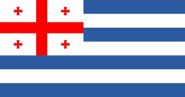 Adjara Yüksek Kaliteli Bayrak Tırmanışı, Bayrak Simgesi, Vektör İllüstrasyonu, Kaliteli Dijital İndirme