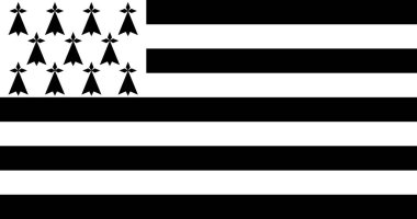 Brittany Yüksek Kaliteli Bayrak Tırmanışı, Bayrak Simgesi, Vektör İllüstrasyonu, Kaliteli Dijital İndirme