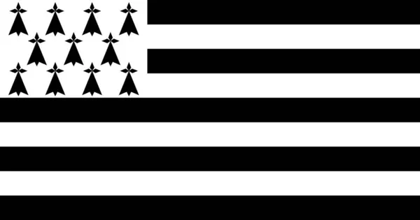 Brittany Yüksek Kaliteli Bayrak Tırmanışı, Bayrak Simgesi, Vektör İllüstrasyonu, Kaliteli Dijital İndirme