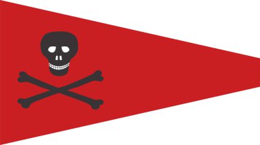 Korsan Yat Kulübü 'nden Burgee, Bridlington Yüksek Kaliteli Bayrak Clipart, Bayrak Simgesi, Vector Illustration, Premium Kalite Dijital İndirme