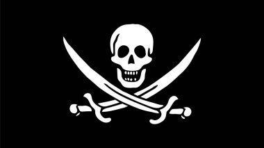 Korsan Jack Rackham Yüksek Kaliteli Bayrak Tırmanışı, Bayrak Simgesi, Vektör İllüstrasyonu, Kaliteli Dijital İndirme