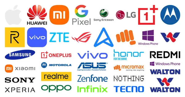 Tüm Mobil Şirket Markası Resmi Logo Paketi Vektör Simgesi ve Sembol Yüksek Kaliteli Dijital İndirme