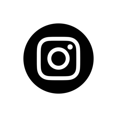 Instagram Siyah Çember Logo Simgesi, IG Uygulama Vektörü, Düzenlenebilir SVG & PNG, Şeffaf Arkaplan, Dijital İndirme İçin Özel Sosyal Medya Tasarımı