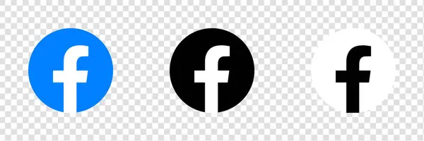 Facebook Circle Logo Seti Paketi, FB Uygulama Vektörü, Düzenlenebilir SVG & PNG, Şeffaf Arkaplan, Dijital İndirme İçin Özel Sosyal Medya Tasarımı