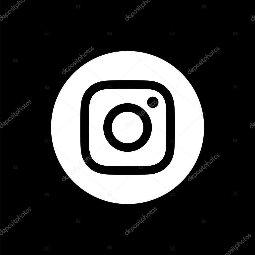 Instagram Circle White Logo Icon, IG App Vector, Editable SVG & PNG, Transparent Background, Premium Social Media Design for Digital Download