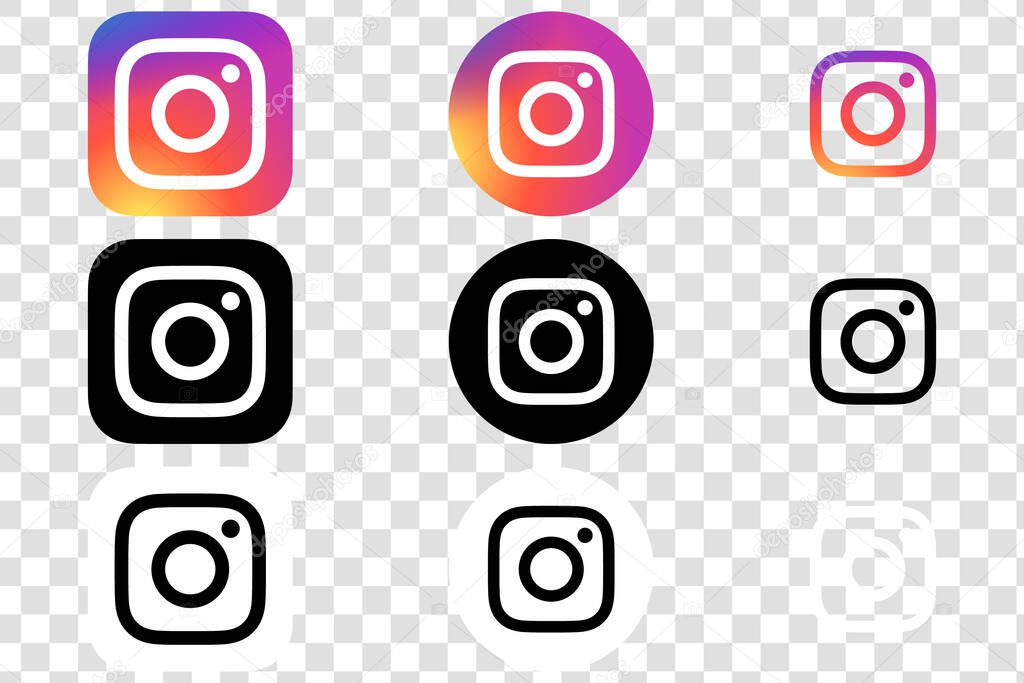 Instagram Logo Icon Set, IG App Bundle Vector, Editable SVG & PNG, Transparent Background, Premium Social Media Design for Digital Download