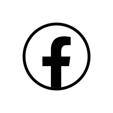 Facebook Logosu Siyah Çember Taslak Simgesi, FB Uygulama Vektörü, Düzenlenebilir SVG, PNG, Saydam Arkaplan, Dijital İndirme İçin Özel Sosyal Medya Tasarımı