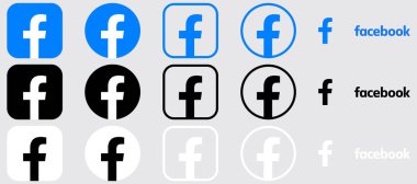Facebook Logo Mega Paket Simgesi Seti, FB Uygulama Vektörü, Düzenlenebilir SVG, PNG, Şeffaf Arkaplan, Dijital İndirme İçin Özel Sosyal Medya Tasarımı