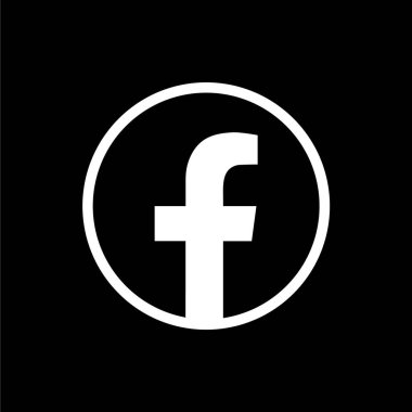 Facebook Logosu Beyaz Çember Ana Hattı Simgesi, FB Uygulama Vektörü, Düzenlenebilir SVG, PNG, Saydam Arkaplan, Dijital İndirme İçin Özel Sosyal Medya Tasarımı