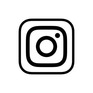 Instagram Logo Siyah Taslak Simgesi, IG Uygulama Vektörü, Düzenlenebilir SVG, PNG, Şeffaf Arkaplan, Dijital İndirme İçin Özel Sosyal Medya Tasarımı