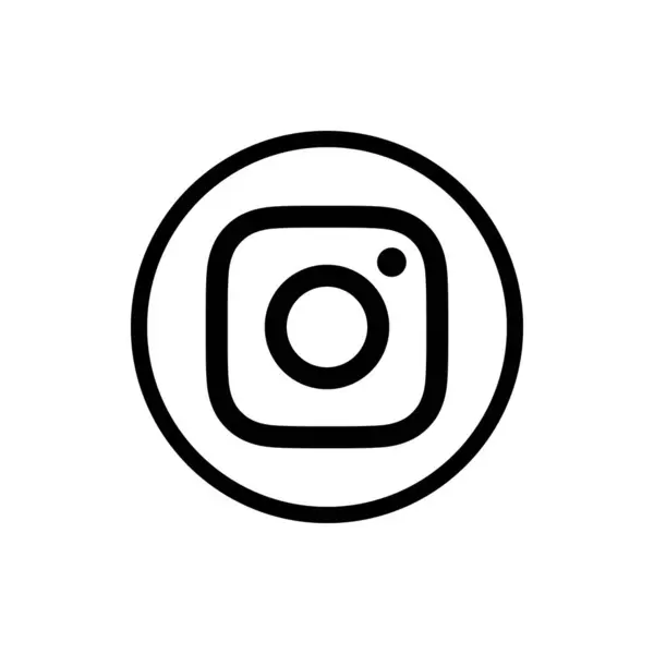 Instagram Logosu Siyah Çember Taslak Simgesi, IG Uygulama Vektörü, Düzenlenebilir SVG, PNG, Şeffaf Arkaplan, Dijital İndirme İçin Özel Sosyal Medya Tasarımı