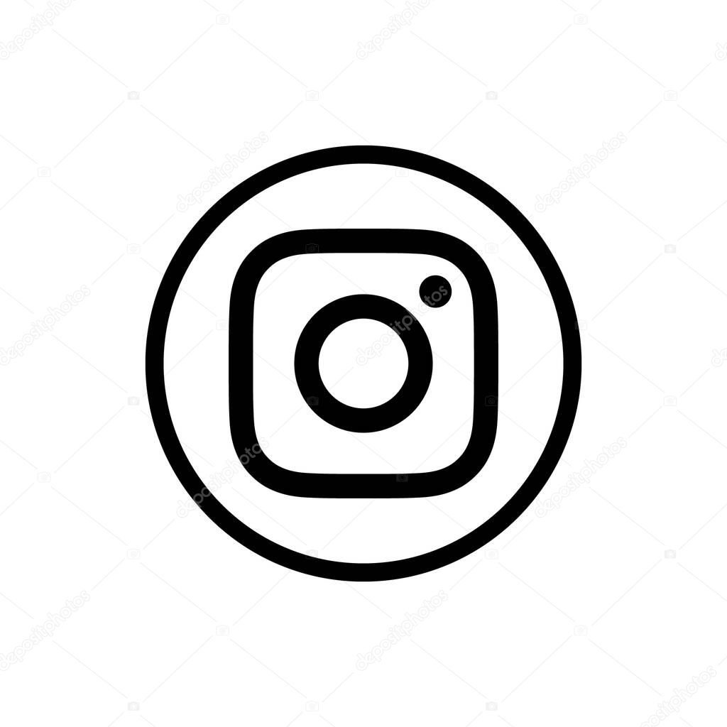 Instagram Logo Black Circle Outline Icon, IG App Vector, Editable SVG, PNG, Transparent Background, Premium Social Media Design for Digital Download