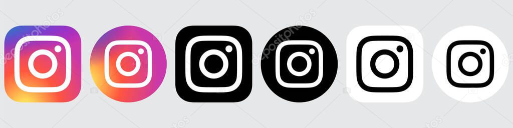Instagram Logo Icon Set, IG App Vector, Editable SVG, PNG, Transparent Background, Premium Social Media Design for Digital Download