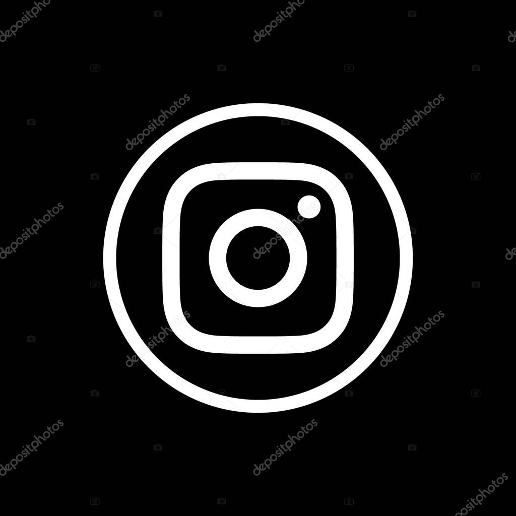 Instagram Logo White Circle Outline Icon, IG App Vector, Editable SVG, PNG, Transparent Background, Premium Social Media Design for Digital Download