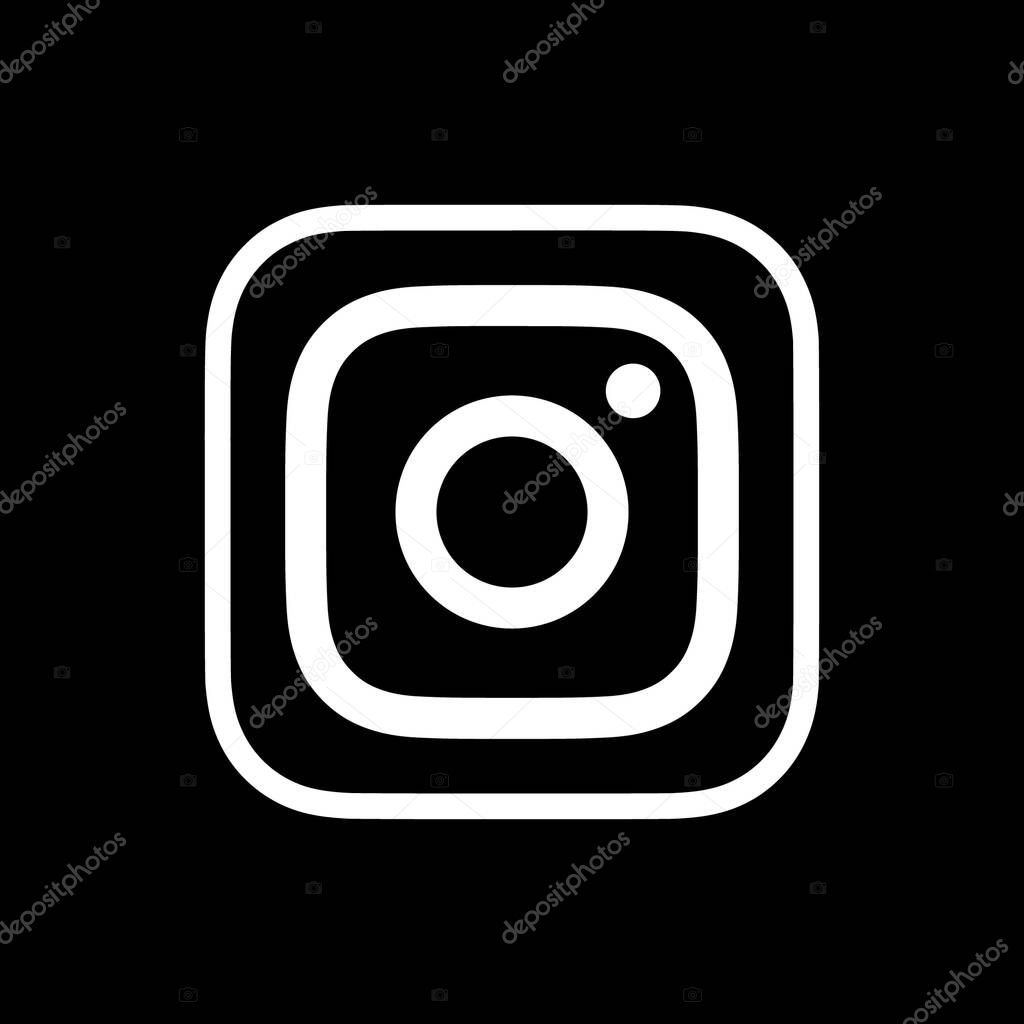 Instagram Logo White Outline Icon, IG App Vector, Editable SVG, PNG, Transparent Background, Premium Social Media Design for Digital Download