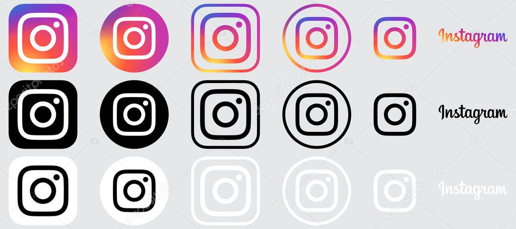 Instagram Logo Mega Bundle Icon Set, IG App Vector, Editable SVG, PNG, Transparent Background, Premium Social Media Design for Digital Download