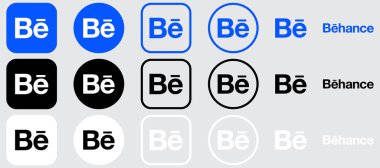 Behance Logo Mega Paket Simgesi Seti, Be App Vektörü, Düzenlenebilir SVG, PNG, Şeffaf Arkaplan, Dijital İndirme İçin Özel Sosyal Medya Tasarımı