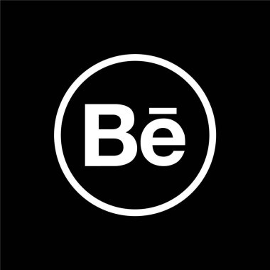 Behance Logosu Beyaz Çember Ana Hattı Simgesi, Be App Vektörü, Düzenlenebilir SVG, PNG, Şeffaf Arkaplan, Dijital İndirme İçin Özel Sosyal Medya Tasarımı