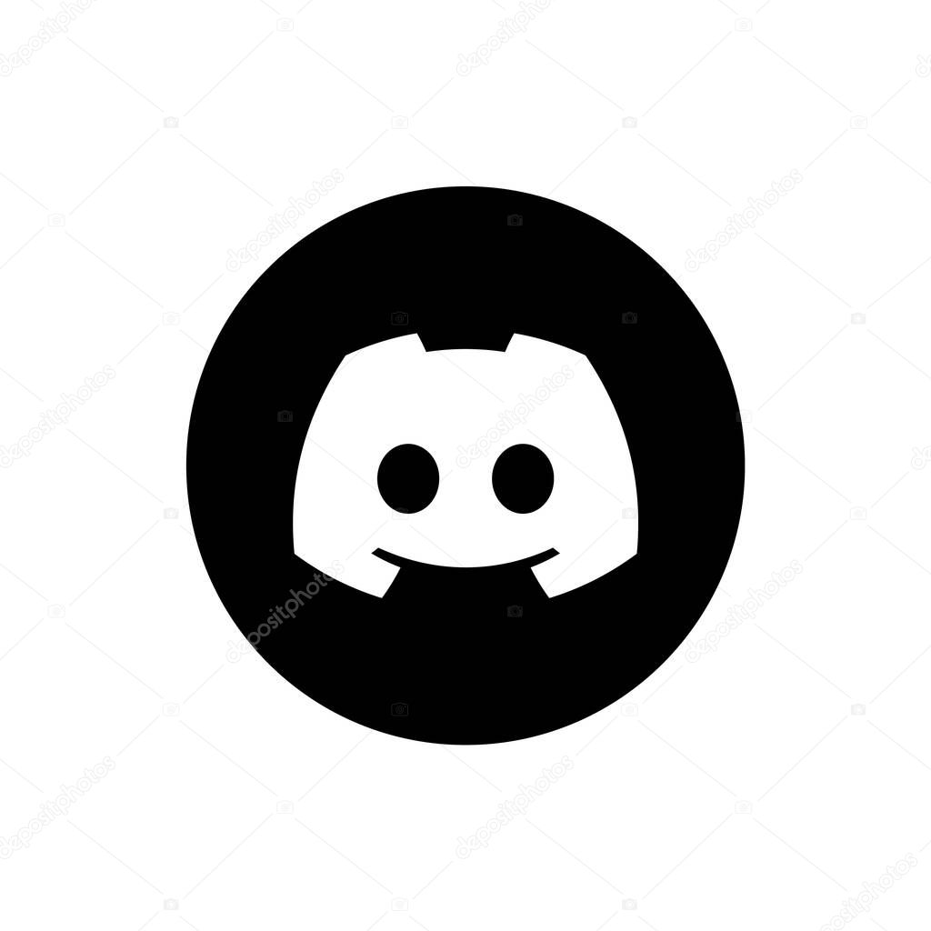 Discord Black Circle Logo Icon, App Vector, Editable SVG, PNG, Transparent Background, Premium Social Media Design for Digital Download