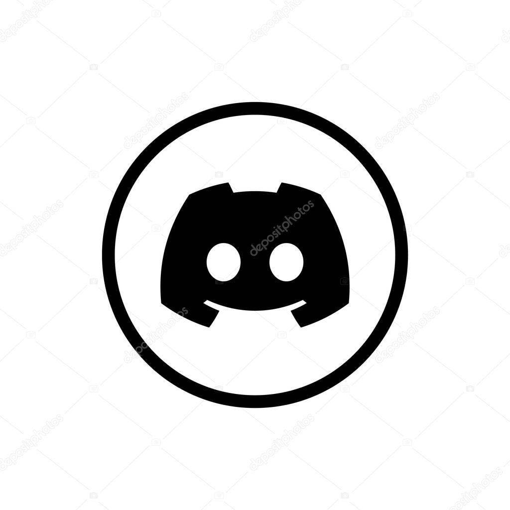 Discord Logo Black Circle Outline Icon, App Vector, Editable SVG, PNG, Transparent Background, Premium Social Media Design for Digital Download