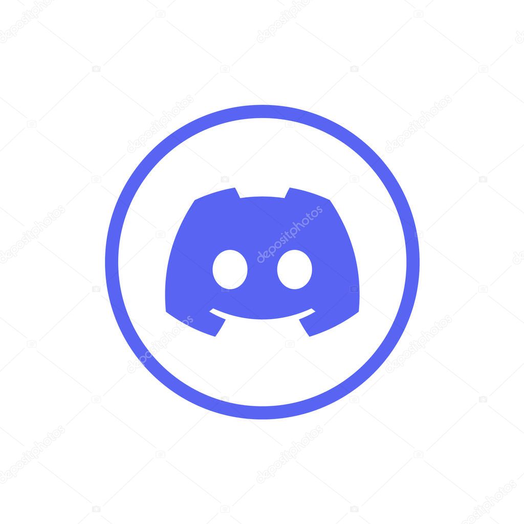 Discord Logo Circle Outline Icon, App Vector, Editable SVG, PNG, Transparent Background, Premium Social Media Design for Digital Download