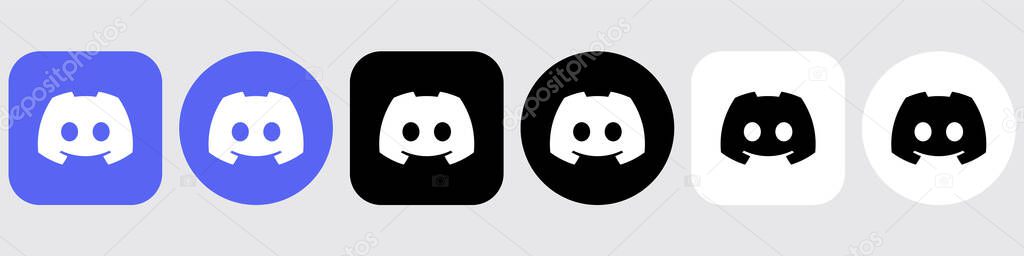 Discord Logo Icon Set Bundle, App Vector, Editable SVG, PNG, Transparent Background, Premium Social Media Design for Digital Download