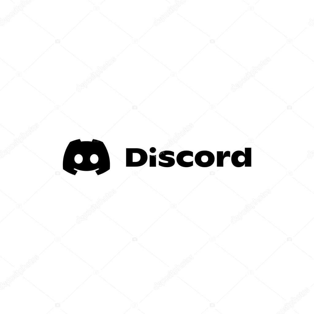 Discord Typography Black Logo Icon, App Vector, Editable SVG, PNG, Transparent Background, Premium Social Media Design for Digital Download