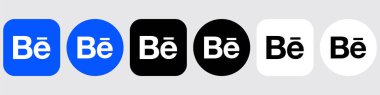 Behance Logo Simgesi Set Paketi, Be App Vektörü, Düzenlenebilir SVG, PNG, Şeffaf Arkaplan, Dijital İndirme İçin Özel Sosyal Medya Tasarımı