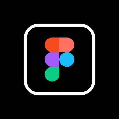 Figma Logo Kare Ana Hattı Simgesi, Figma Uygulama Vektörü, Düzenlenebilir SVG, PNG, Şeffaf Arkaplan, Dijital İndirme İçin Özel Sosyal Medya Tasarımı