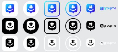 GroupMe Logo Mega Paket Simgesi Seti, GroupMe Uygulama Vektörü, Düzenlenebilir SVG, PNG, Şeffaf Arkaplan, Dijital İndirme İçin Özel Sosyal Medya Tasarımı