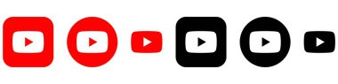 YouTube Logo Paket Set Vektörü, YouTube Uygulama Simgesi, Düzenlenebilir SVG, PNG, Şeffaf Arkaplan, Dijital İndirme İçin Özel Sosyal Medya Tasarımı