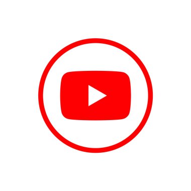 YouTube Logo Çemberi Ana Hattı Simgesi, YT Uygulama Vektörü, Düzenlenebilir SVG, PNG, Şeffaf Arkaplan, Dijital İndirme İçin Özel Sosyal Medya Tasarımı