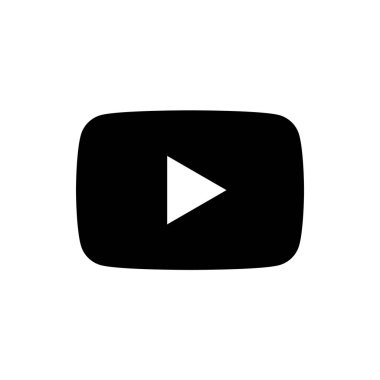 YouTube Simgesi Siyah Logosu, YT Uygulama Vektörü, Düzenlenebilir SVG, PNG, Şeffaf Arkaplan, Dijital İndirme İçin Özel Sosyal Medya Tasarımı