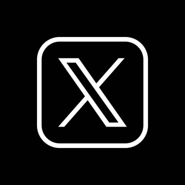 X Logo Ana Hattı Siyah Simge, X Uygulama Vektörü, Düzenlenebilir SVG, PNG, Şeffaf Arkaplan, Dijital İndirme İçin Özel Sosyal Medya Tasarımı