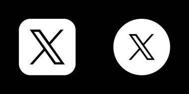 X White Square ve Circle Logo Vektörü, X App Simgesi, Düzenlenebilir SVG, PNG, Şeffaf Arkaplan, Dijital İndirme İçin Özel Sosyal Medya Tasarımı