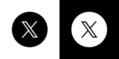 X Siyah ve Beyaz Çember Logo Vektörü, X Uygulaması Simgesi, Düzenlenebilir SVG, PNG, Şeffaf Arkaplan, Dijital İndirme İçin Özel Sosyal Medya Tasarımı