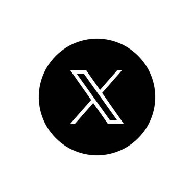 X Çemberi Beyaz Logo Simgesi, X Uygulama Vektörü, Düzenlenebilir SVG, PNG, Şeffaf Arkaplan, Dijital İndirme İçin Özel Sosyal Medya Tasarımı