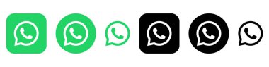 WhatsApp Logo Paket Vektörü, WhatsApp Uygulama Simgesi, Düzenlenebilir SVG, PNG, Şeffaf Arkaplan, Dijital İndirme İçin Özel Sosyal Medya Tasarımı