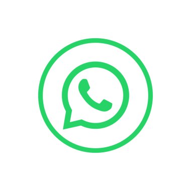 WhatsApp Logo Çemberi Ana Hattı Simgesi, WA Uygulama Vektörü, Düzenlenebilir SVG, PNG, Şeffaf Arkaplan, Dijital İndirme İçin Özel Sosyal Medya Tasarımı