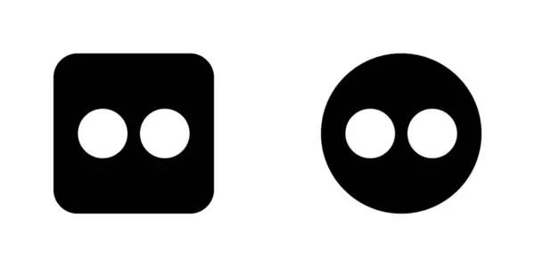 Titrek Siyah Kare ve Çember Logo Vektörü, Titrek Uygulama Simgesi, Düzenlenebilir SVG, PNG, Şeffaf Arkaplan, Dijital İndirme İçin Özel Sosyal Medya Tasarımı