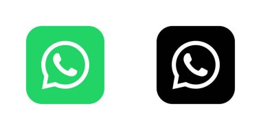 WhatsApp Rengi ve Siyah Kare Logo Vektörü, WhatsApp Uygulama Simgesi, Düzenlenebilir SVG, PNG, Şeffaf Arkaplan, Dijital İndirme İçin Özel Sosyal Medya Tasarımı
