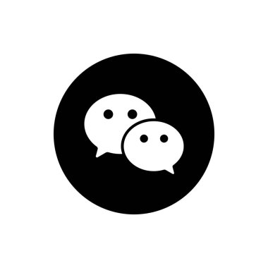 WeChat Circle Siyah Logo Simgesi, WeChat Uygulama Vektörü, Düzenlenebilir SVG, PNG, Şeffaf Arkaplan, Dijital İndirme İçin Özel Sosyal Medya Tasarımı