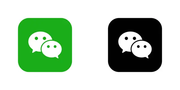 WeChat Rengi ve Siyah Kare Logo Vektörü, WeChat Uygulama Simgesi, Düzenlenebilir SVG, PNG, Şeffaf Arkaplan, Dijital İndirme İçin Özel Sosyal Medya Tasarımı