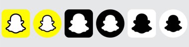 Snapchat Logo Paket Simgesi Set, Snapchat Uygulama Vektörü, Düzenlenebilir SVG, PNG, Şeffaf Arkaplan, Dijital İndirme İçin Özel Sosyal Medya Tasarımı (9))