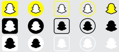 Snapchat Logo Mega Paket Simgesi Snapchat Uygulama Vektörü, Düzenlenebilir SVG, PNG, Şeffaf Arkaplan, Dijital İndirme İçin Özel Sosyal Medya Tasarımı