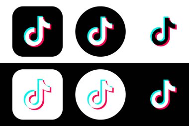TikTok Logo Paket Simgesi Seti, TikTok Uygulama Vektörü, Düzenlenebilir SVG, PNG, Şeffaf Arkaplan, Dijital İndirme İçin Özel Sosyal Medya Tasarımı (7)