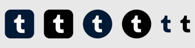Tumblr Logo Set Vektörü, Tumblr Uygulama Simgesi Paketi, Düzenlenebilir SVG, PNG, Şeffaf Arkaplan, Dijital İndirme İçin Özel Sosyal Ortam Tasarımı